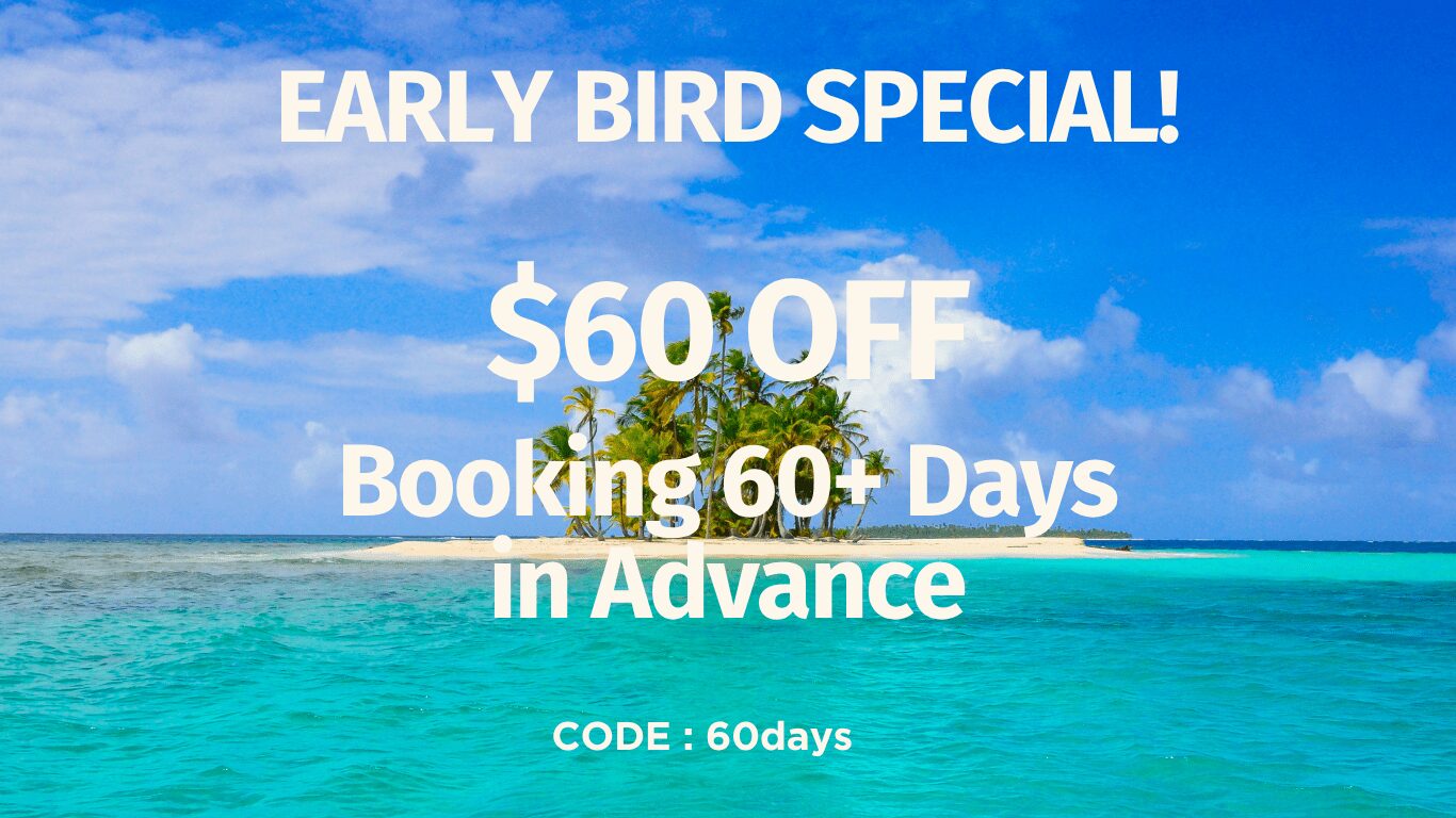 Especial Reserva Anticipada, $60 de descuento reservando con 60+ días de anticipación